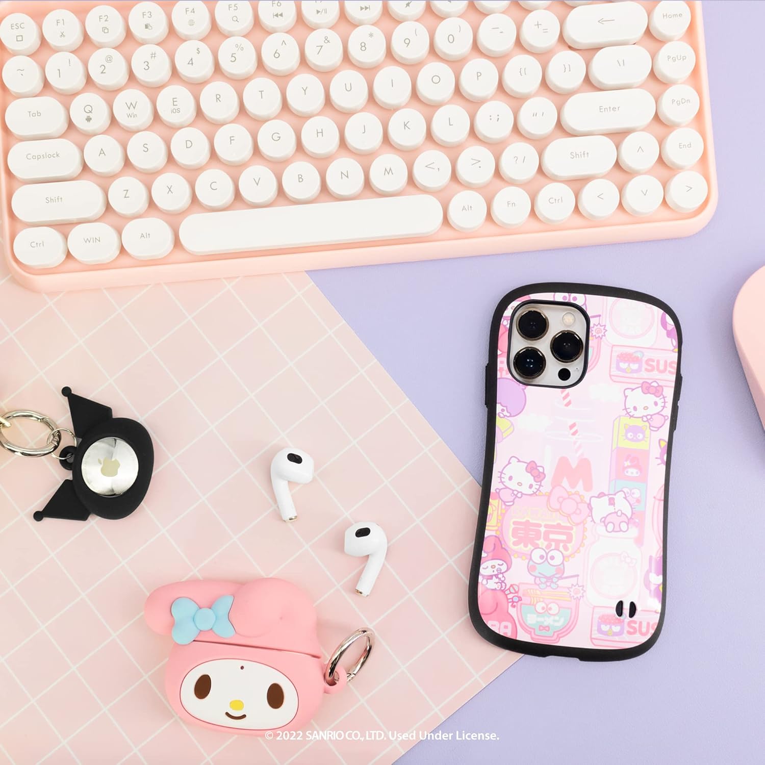 iFace My Melody Cute Silicone Protective Cover Designed for AirPods 3rd Gen. Case + Special Edition Silicone Protective Cover Designed for Apple AirTag