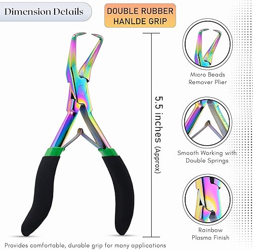 Miniatura 5 de Kit de herramientas de extensión de cabello Microlink para quitar extensiones de cabello, alicates y alicates para engarzar cuentas para extensiones