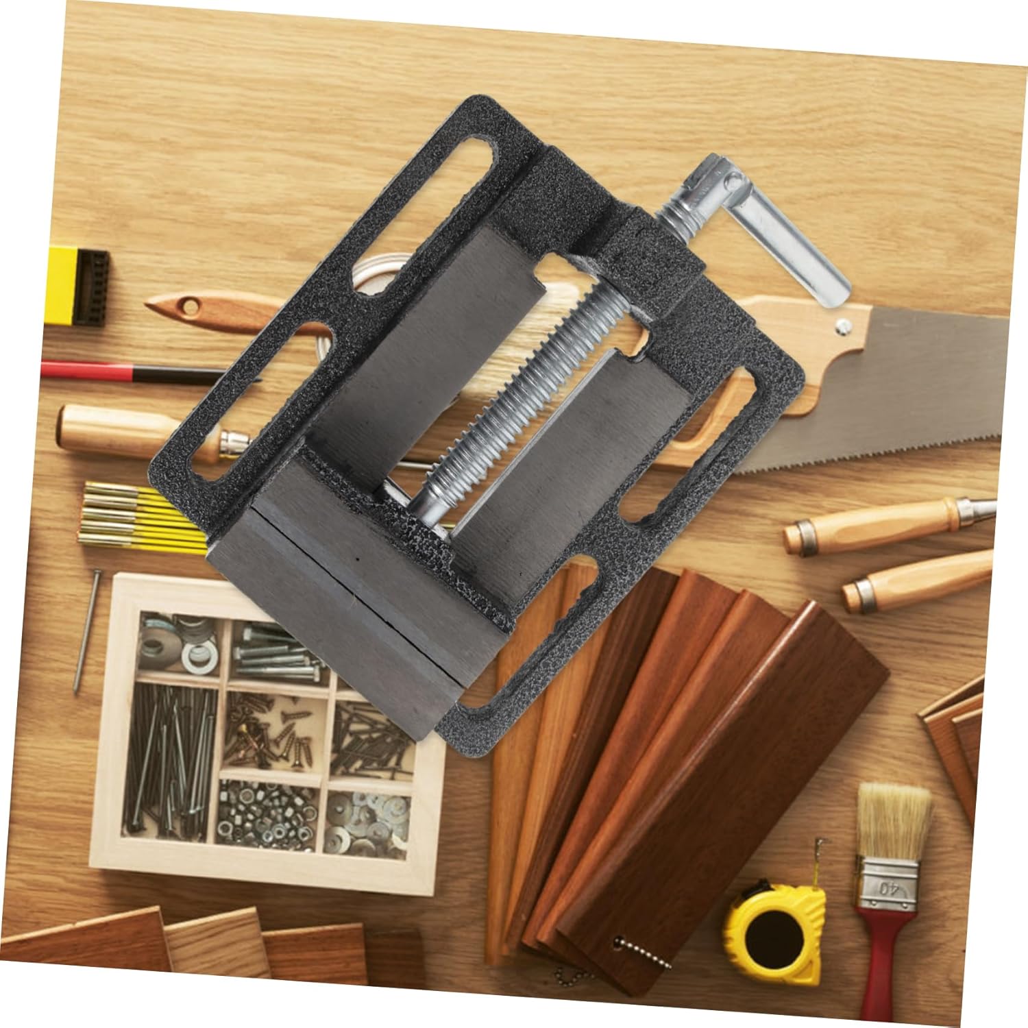 Bench Clamp for Drilling Small Drill Press Vise Easy Adjustments for Woodworking Metal Plastic Parts