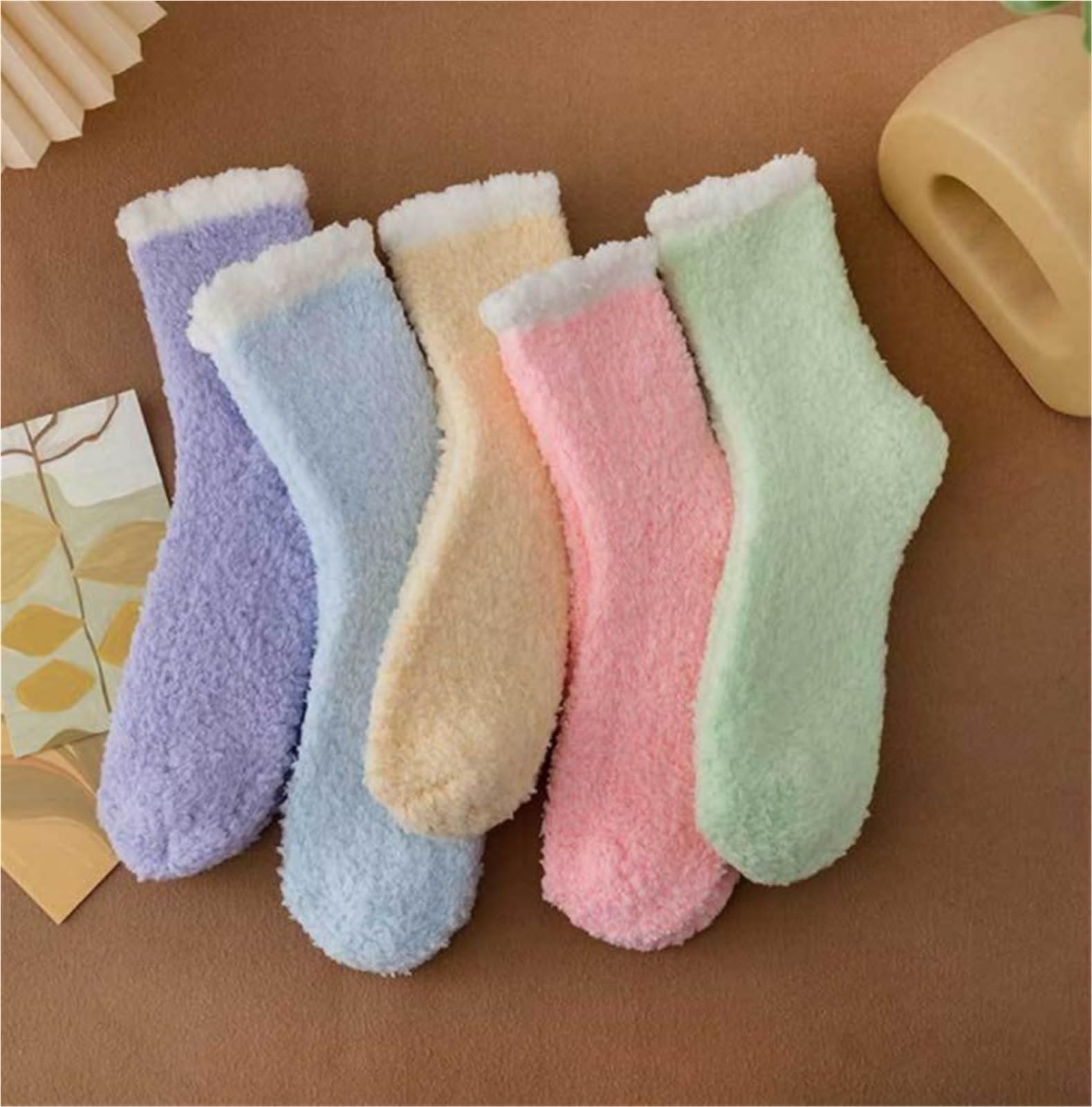 Calcetines de algodón, Calcetines térmicos Multicolor for Hombre y Mujer, Paquete de 2
