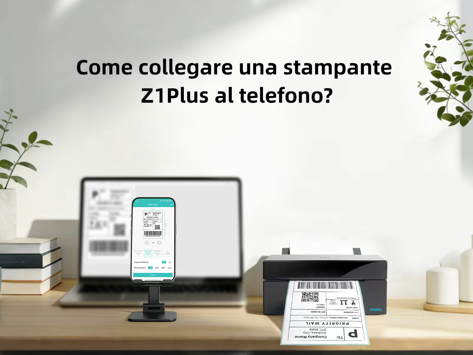 Stampante Etichette ORGBRO Z1 4x6 – Termica USB Per Spedizioni E Piccole Imprese