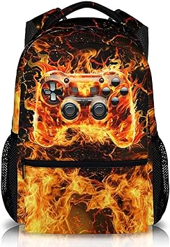 Backpack for Boys School, Gamer Schoolbag for Kids Teen Boys Kindergarten Elementary Primary Middle College, 17 Inch Large Capacity Durable Gaming Bookbag