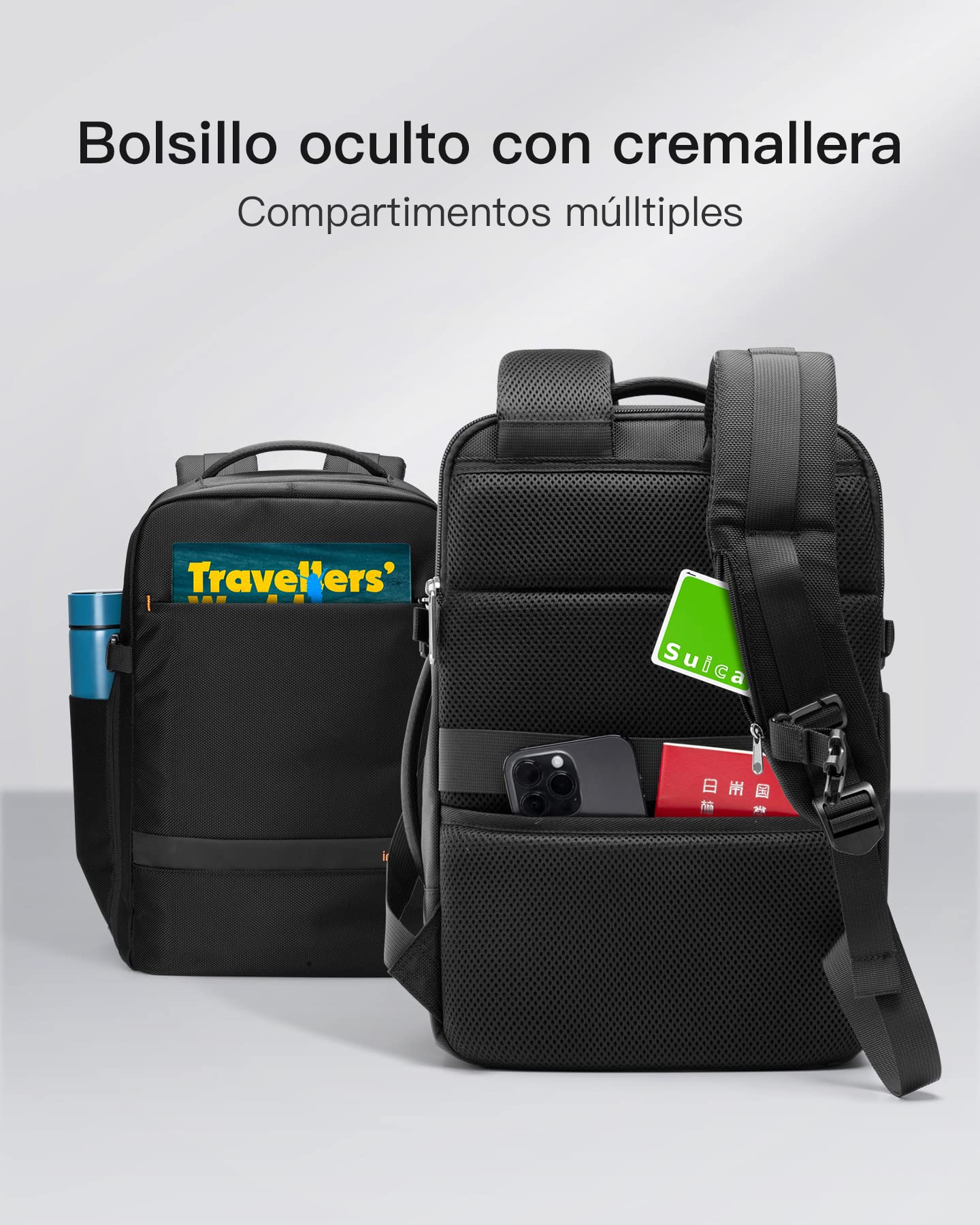 Inateck - Mochila de cabina grande (20 – 42 L, equipaje de mano para viaje de avión delantero, mochila de viaje para negocios y senderismo