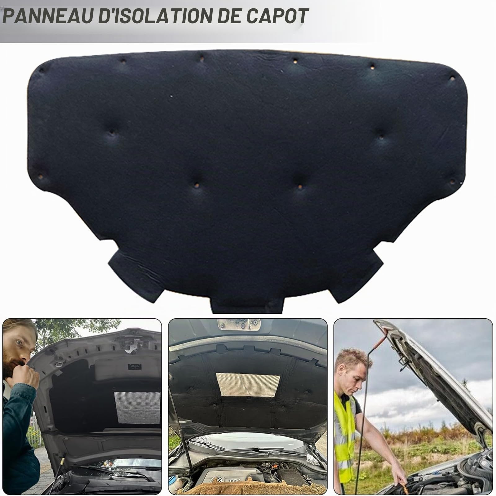 Capot Moteur Insonorisation Isolation Thermique Coton pour Peugeot 5008 2017 2018 2019 2020 2021 2022 2023, Coussin d'isolation Acoustique pour Capot Avant de Voiture