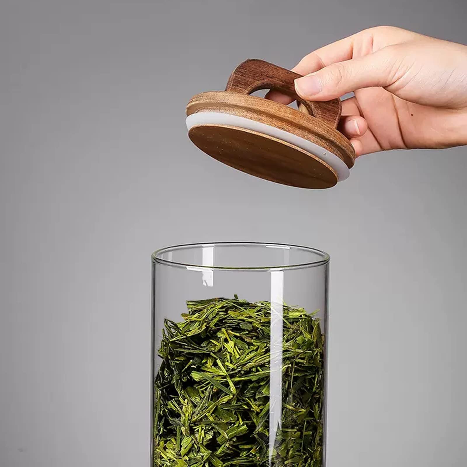 Kanister für Tee, Kaffee und Zucker Transparente Glas-Tee-Aufbewahrungsbehälter, Lebensmittelaufbewahrung