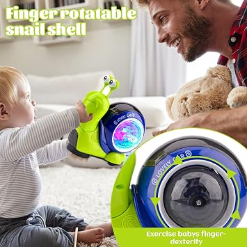 Pipihome Baby Toys, Crawling Walking Snail Toy With Musical Light, Sensory Toys for 1 2 3 Year Old Boys Girls, Light Up Learning Crawling Toy for 0-6 Months Babies