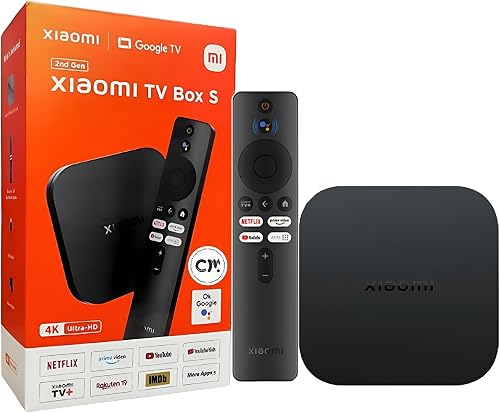 Xia-omi TV Box S (2nd Gen) 4K Ultra HD Streaming Media Player, Google TV Box with 2GB RAM 8GB ROM, 2.4G/5G Dual WiFi, Bluetooth 5.2 & Dolby Audio and DTS-HD, Dolby Vision, HDR10+
