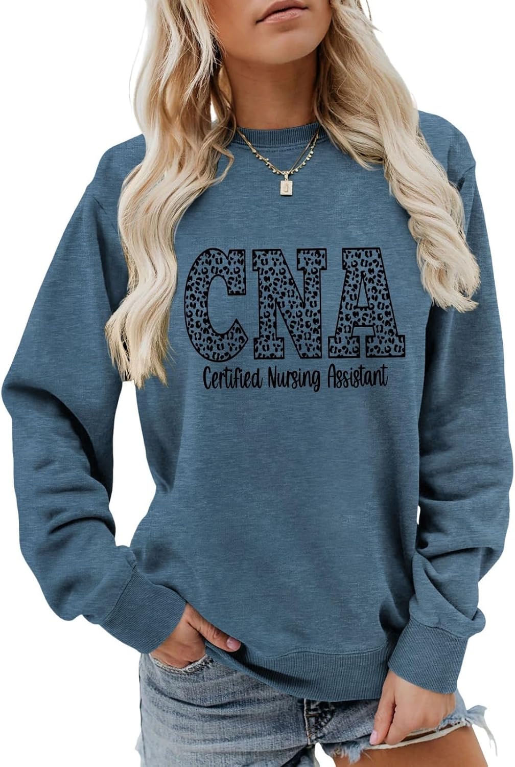 CNA Sweatshirt Certified Nursing Assistant Shirt for Women CNA Nurse Long Sleeve Shirt CNA Crewneck Pullover Top