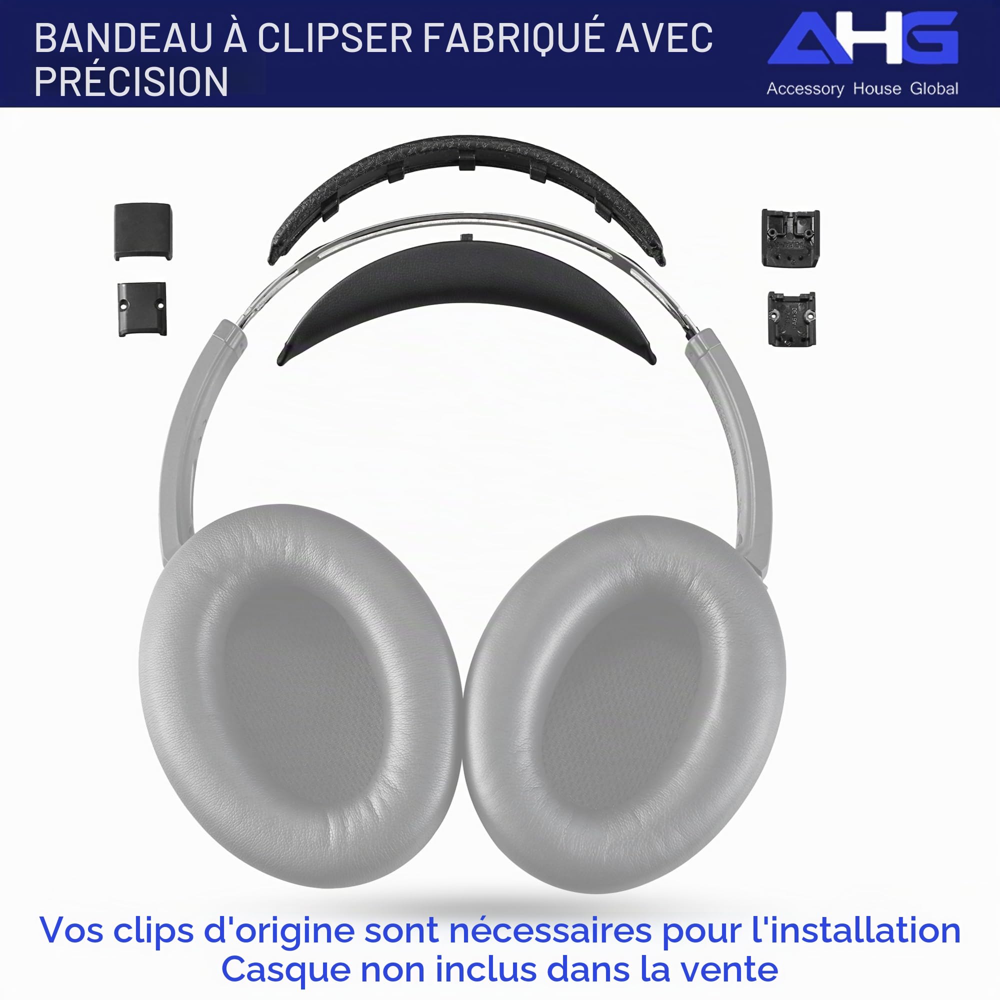 Coussinets d'oreille et bandeau de rechange pour casque Bose Around-Ear 2 (AE2), Around-Ear 2 sans fil (AE2w) et SoundTrue Around-Ear (AE) - Non compatible avec d'autres casques Bose
