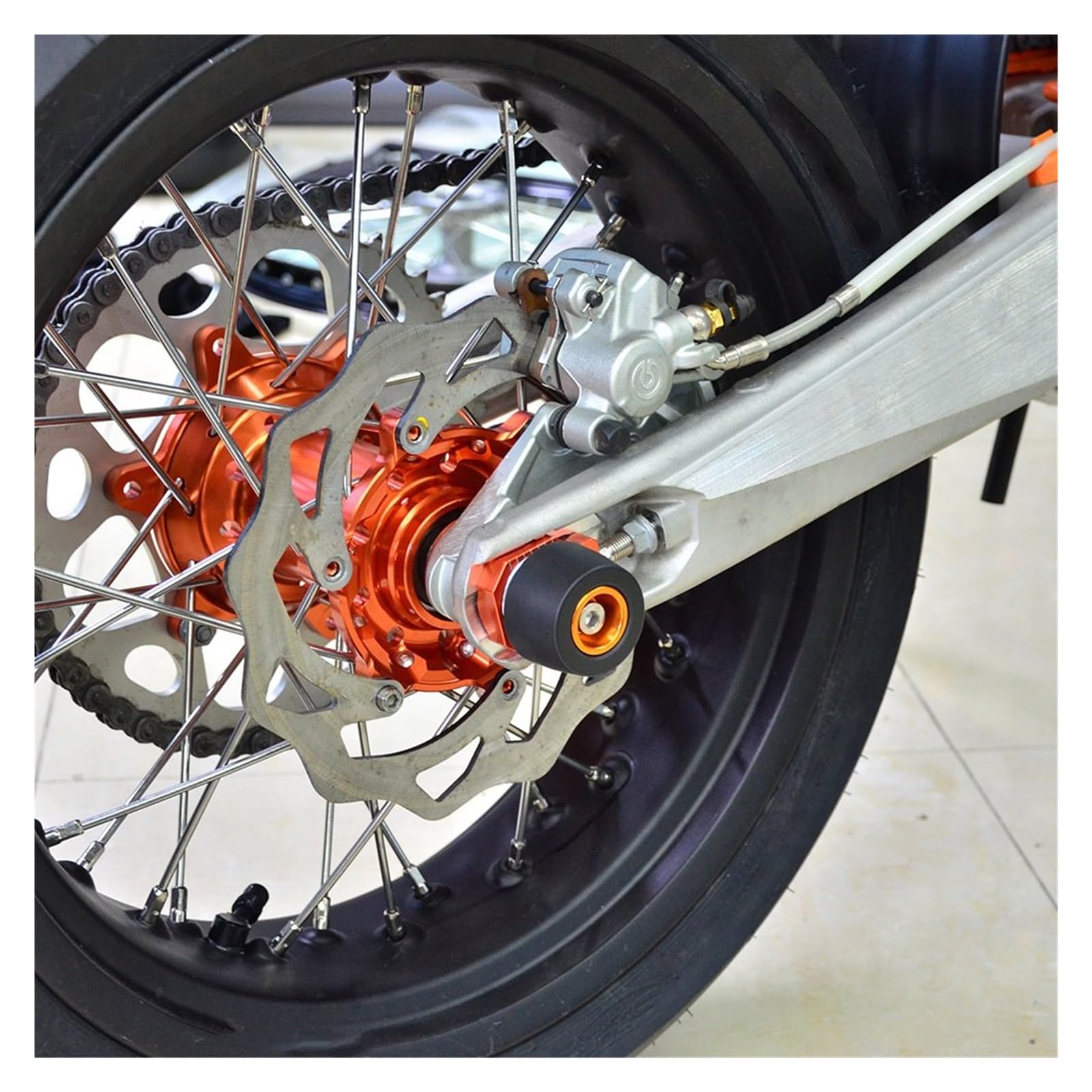 Sturzschutz Passend für 690 Duke R SMC R, passend für Supermoto Husq&varna 701, vorne und hinten, Schuhe, Achse, Gabel, Crash-Slider-Schutz Rahmenschutz(SET OR)