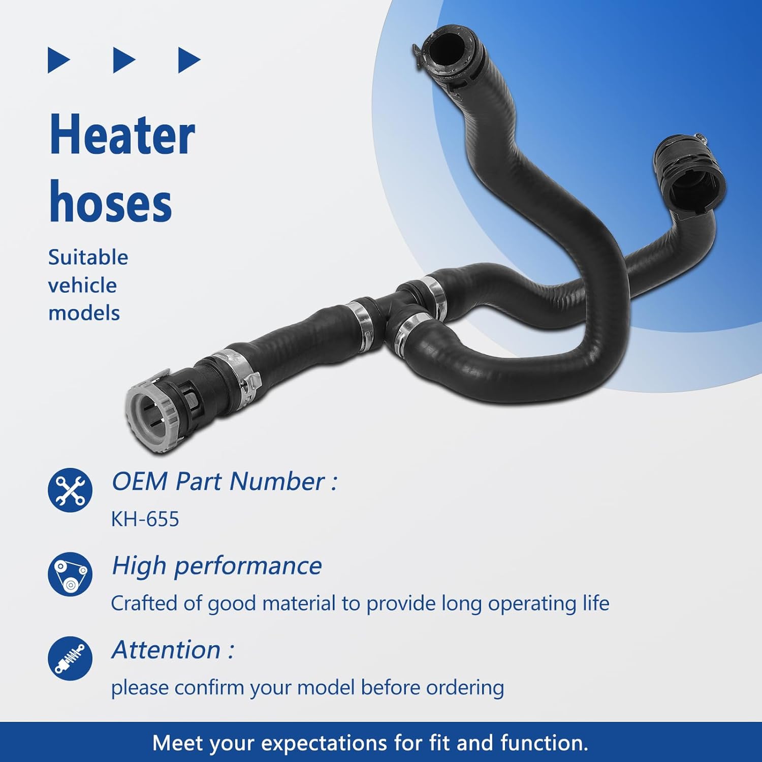 HVAC Heater Hose Compatible with Escape 2013-2019 2.0L 2.5L MKC 2017-2019 2.0L Replaces KH655
