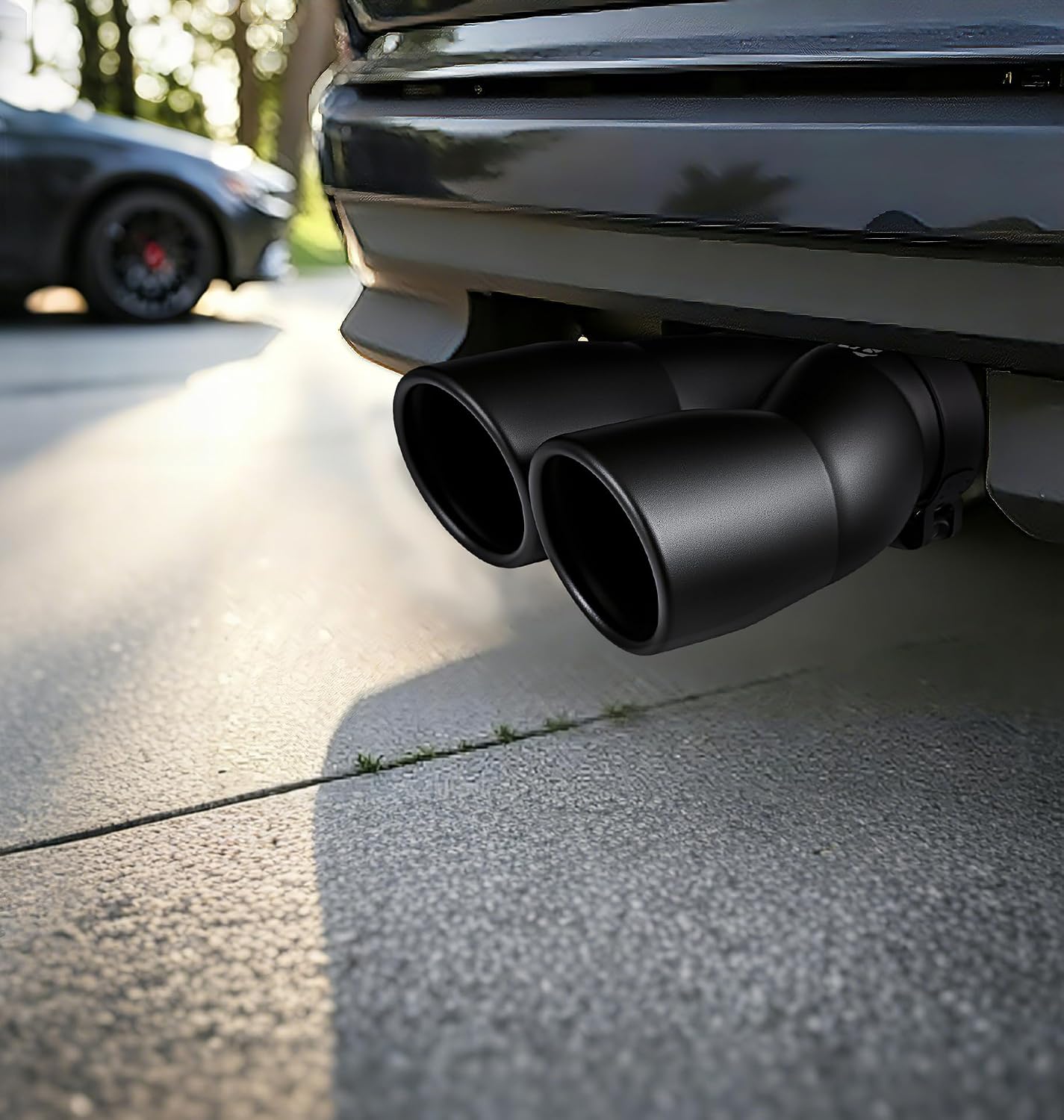 Black Dual Exhaust Outlet Tip, Stainless Steel, 3 inch Inlet