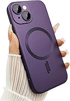 Vista 12 de Funda magnética para iPhone 15 para mujer, diseño de brillo metálico suave mate con protector de lente de cámara, compatible con Magsafe para iPhone