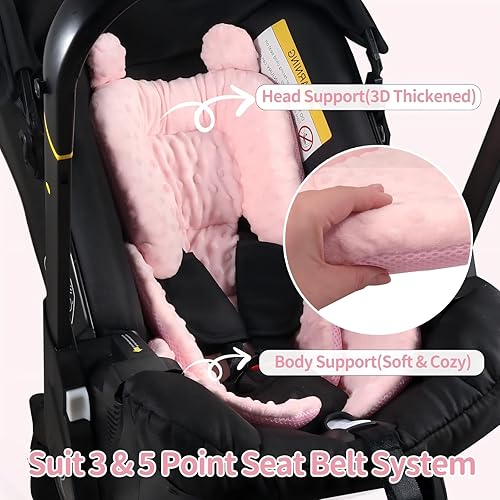 Miniatura 5 de Asiento de automóvil reversible 3 en 1, soporte corporal para recién nacido, inserto de asiento de automóvil infantil Minnky 3D, extra suave,