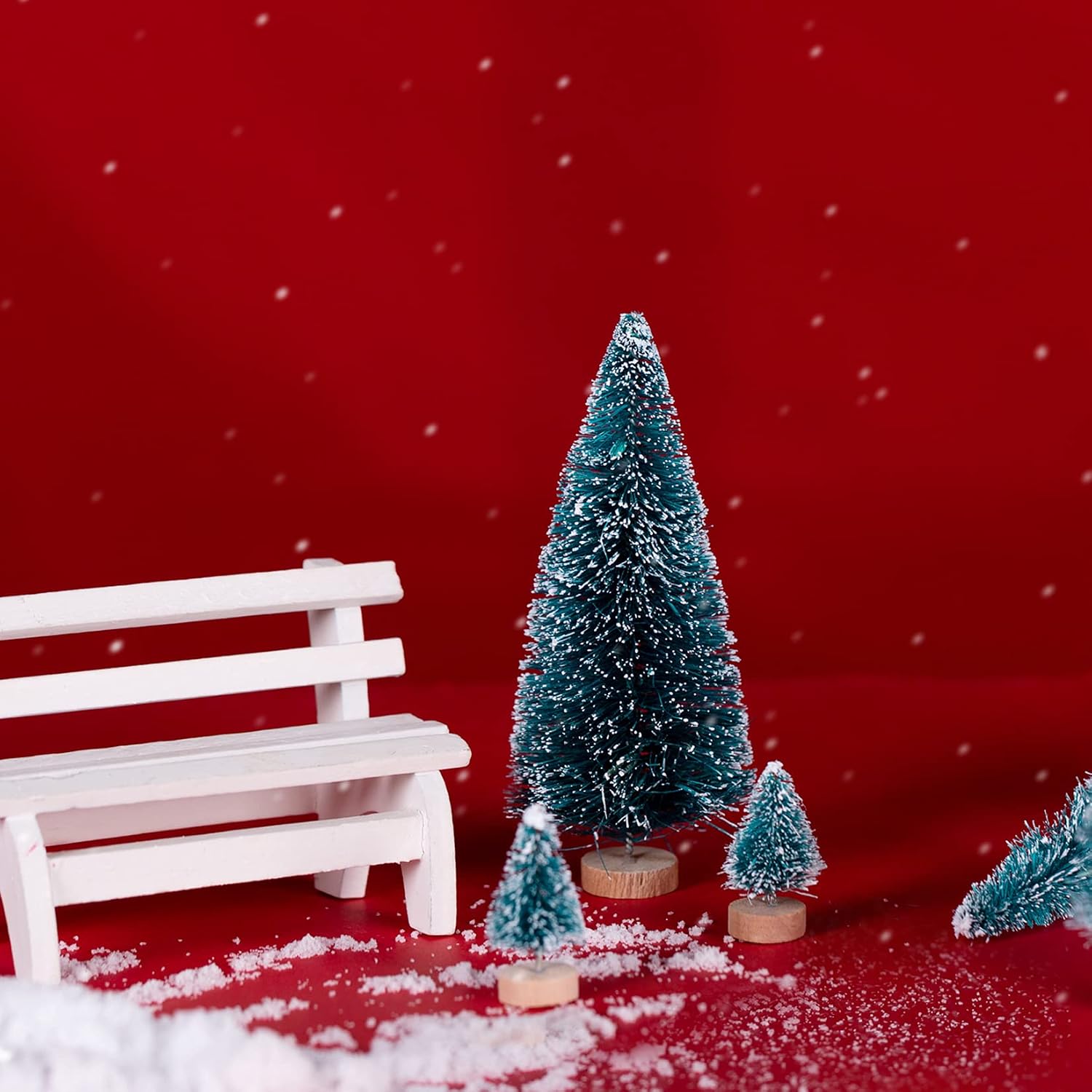 Fun LAVIE Christmas Tree Set 5 Sizes Mini Christmas Tree Ornament for Christmas Holiday Party Decoration Supplies 50 PCS image 3