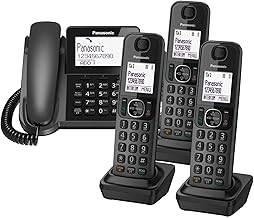 Panasonic KX-TGF324 Corded and Three Cordless Handsets Home office Telephone Kit with Answerphone and Nuisance Call Blocker