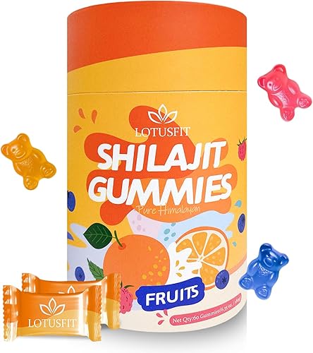 Miniatura 17 de Shilajit - Gomitas puras doradas Ashwagandha, Gokshura Ácido fúlvico y más de 85 minerales traza para hombres y mujeres Sin OMG Probado