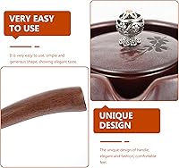 Vista 3 de Hemoton Pequeña tetera de cerámica verde de la manija lateral de la tetera casera del PDA de la tetera