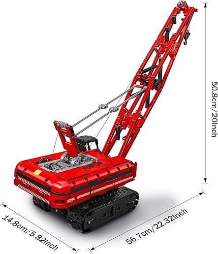 Miniatura 6 de Mould King 15070 MK - Kit de construcción de grúa sobre orugas, bloques de construcción, modelo de vehículos de construcción con control remoto