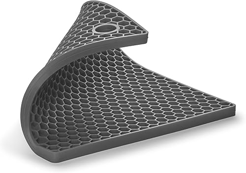 Miniatura 2 de Mrs. Anderson's Baking Salvamanteles de panal de silicona, antiadherente, antiarañazos, antideslizante, resistente al calor, gris