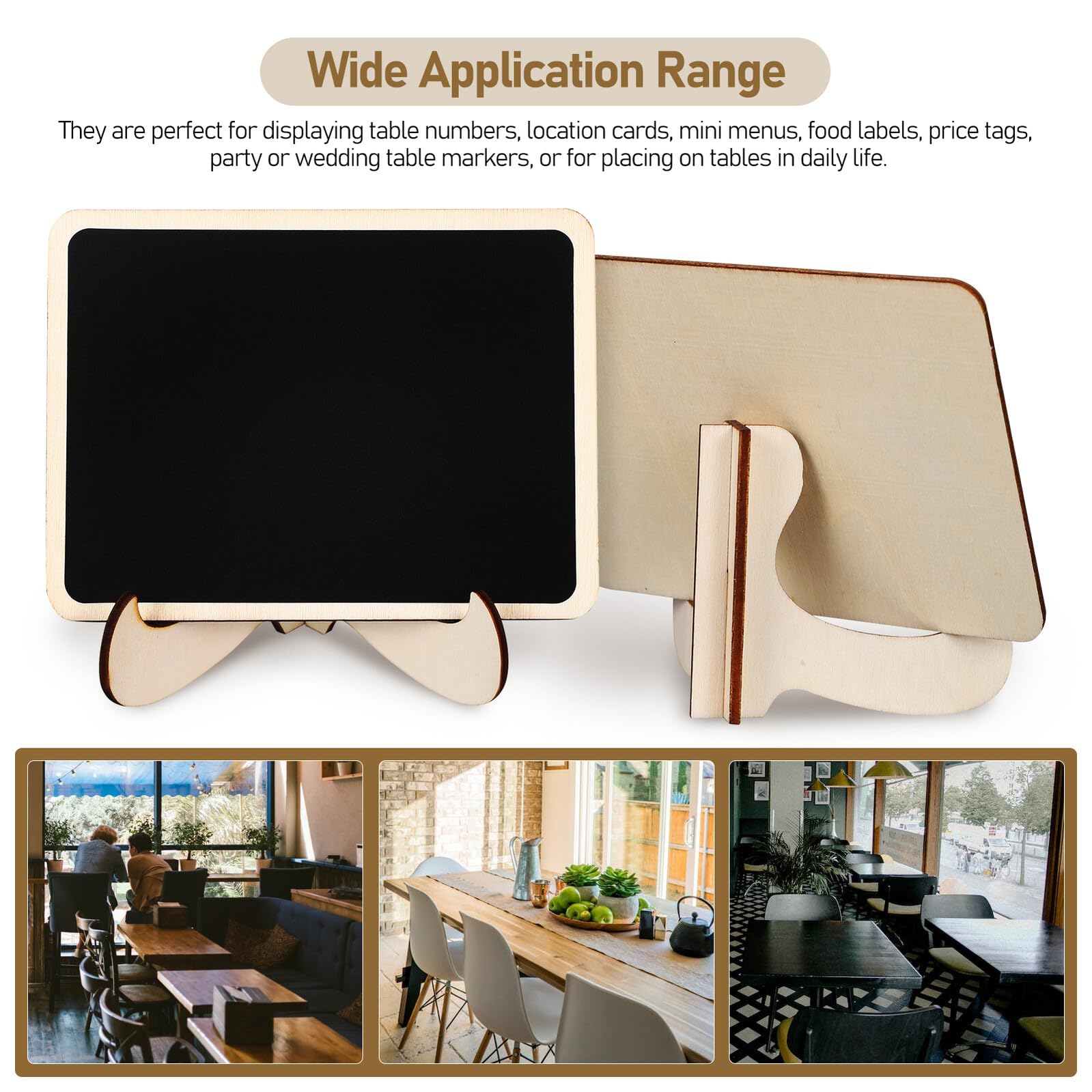 Mini Holz kreidetafeln mit Ständer Kleine Tafeln für Tischbeschriftung Food Chalkboard Signs zum Beschriften von Speisen Abwischbar Stabil und Leicht für Hochzeit Zufällige Farbe