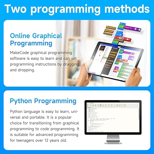 Miniatura 4 de Yahboom Microbit - Kit de robot de bloques de construcción 16 en 1, proyectos STEM avanzados con módulo de sensor, juguetes de bricolaje para niños