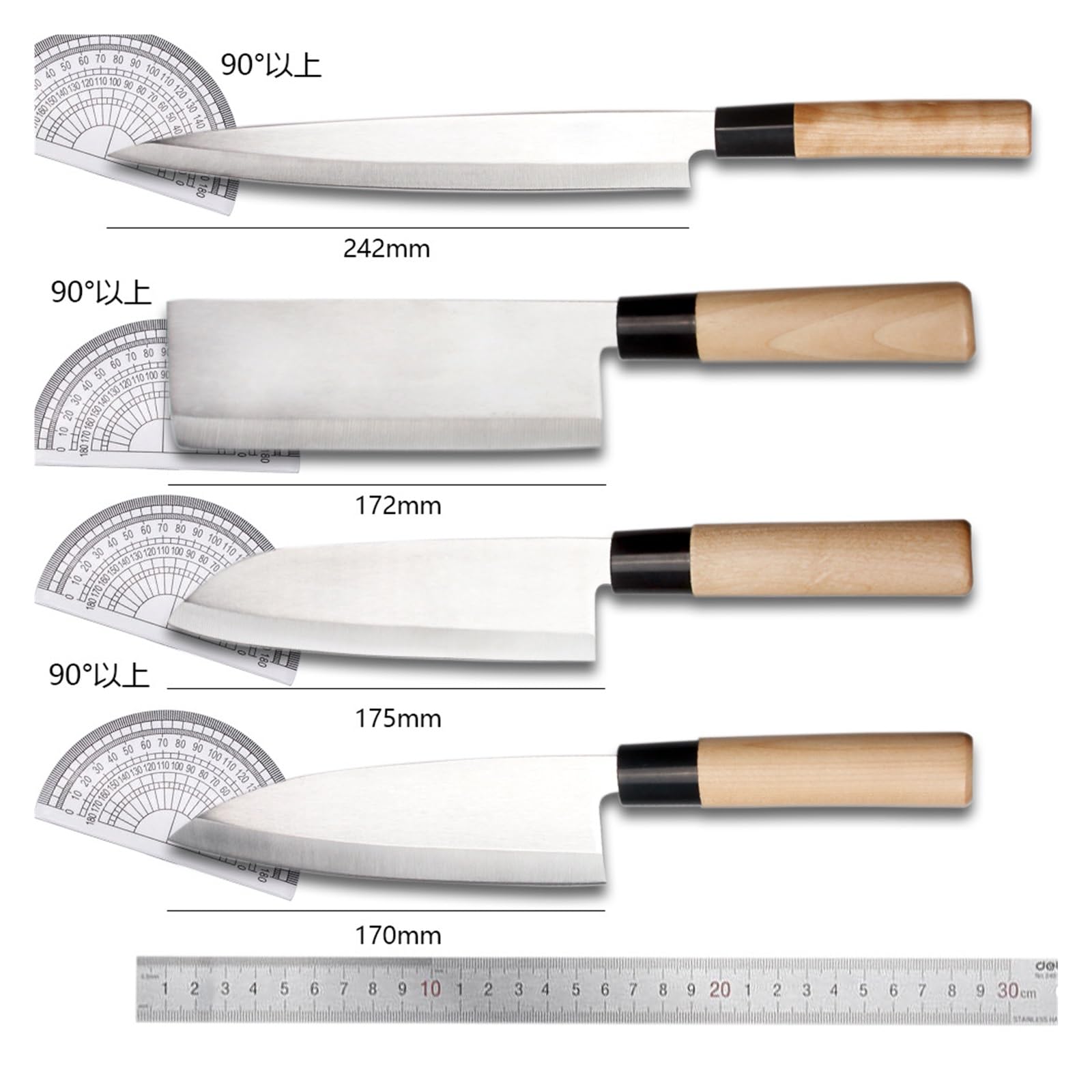 Japanisches Lachs-Sashimi-Messer-Set, Sushi-Fischfilet-Kochmesser-Set, Schneiden, Schneiden, Angeln, Küchenmesser