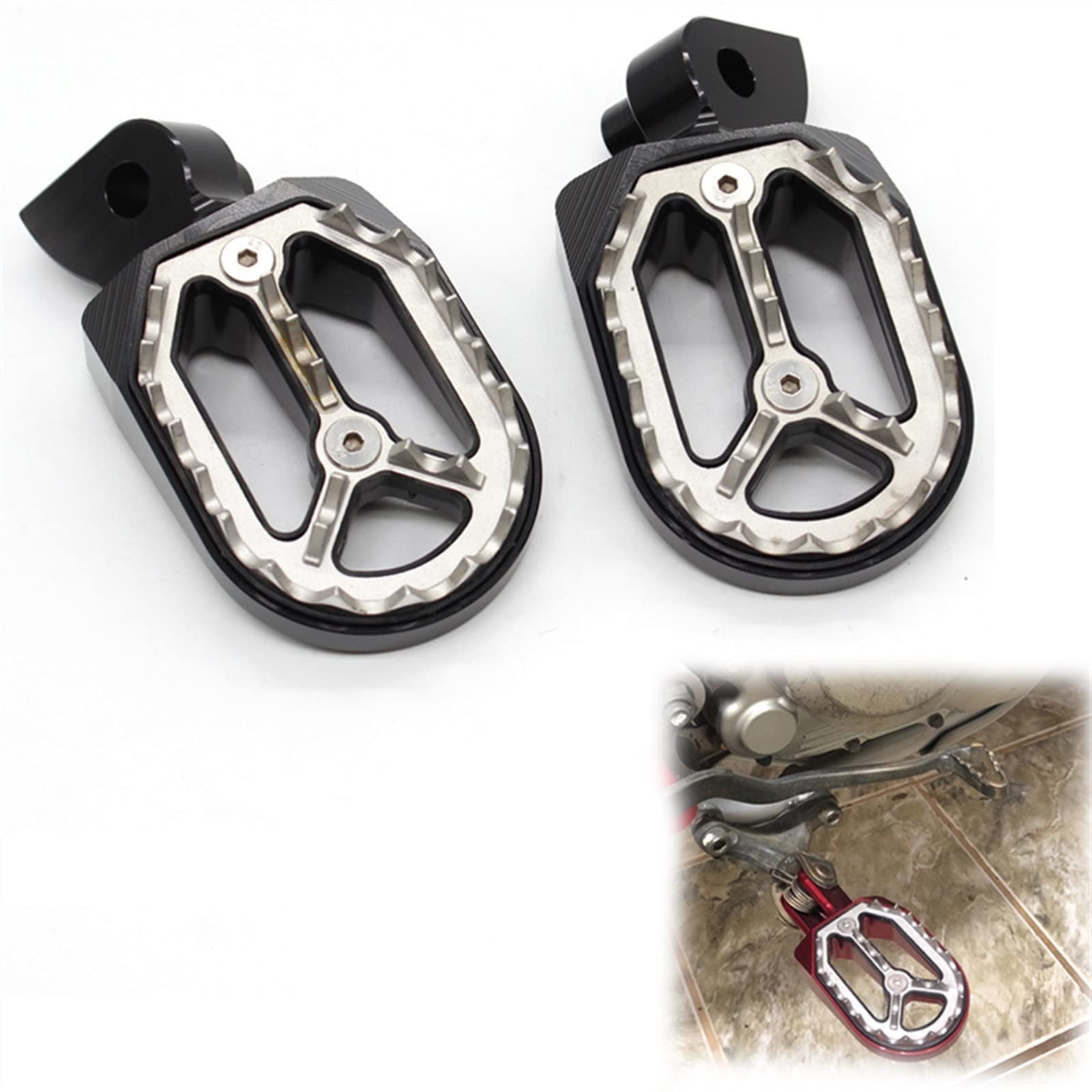 Accesorios para clavijas Reposapiés Para Motocicleta, Pedales Para Yamaha YZ250 YZ 250 1998-2020 2019 2018 2017 2016 2015 2014 2013 2012 2011 2010 2009 2008 2007 2006 2005 2004(Nero)