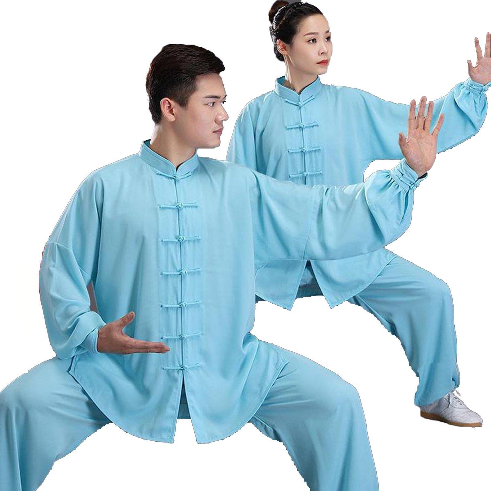 Kung Fu Tai Chi mundurek sztuki walki Wing Chun ubrania treningowe dla mężczyzn kobiet w tym ubrania i spodnie, niebieskie-S