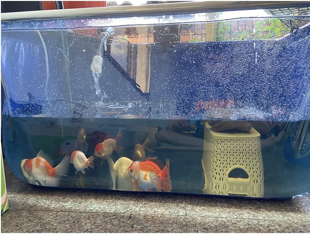 Aquarium Pool Pond with Clear Viewing Panel and Drain Valve, Garden Water Feature Pool, PVC Canvas with Steel Frame for Ponds, Fish Tank, Koi, Display Show Tank(120x80x61cm)