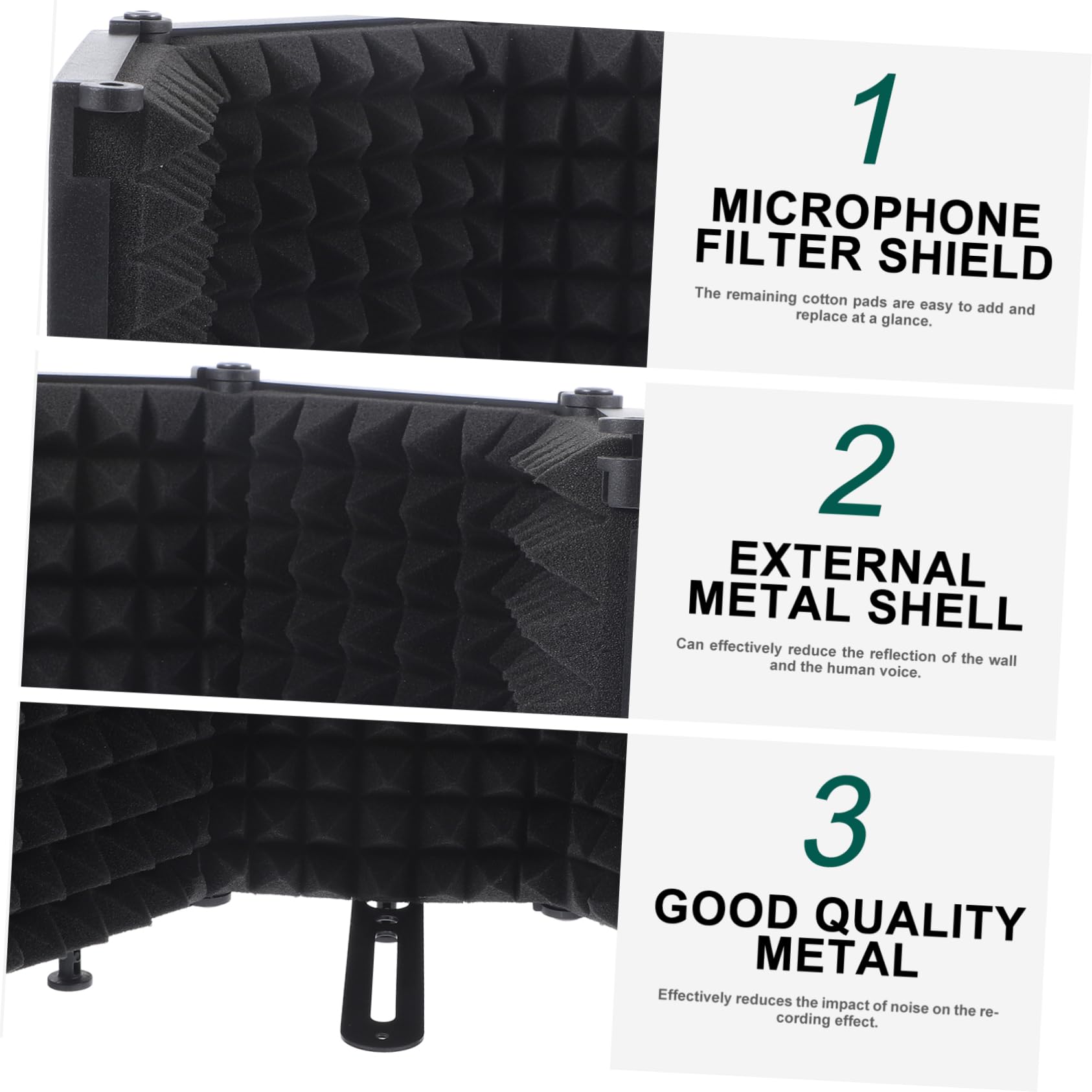 SUPVOX Filtro Anti-pop Per Microfono in Ferro Schermo Isolante Pieghevole Copertura Antivento Forma Accessori Per Registrazione Vocale
