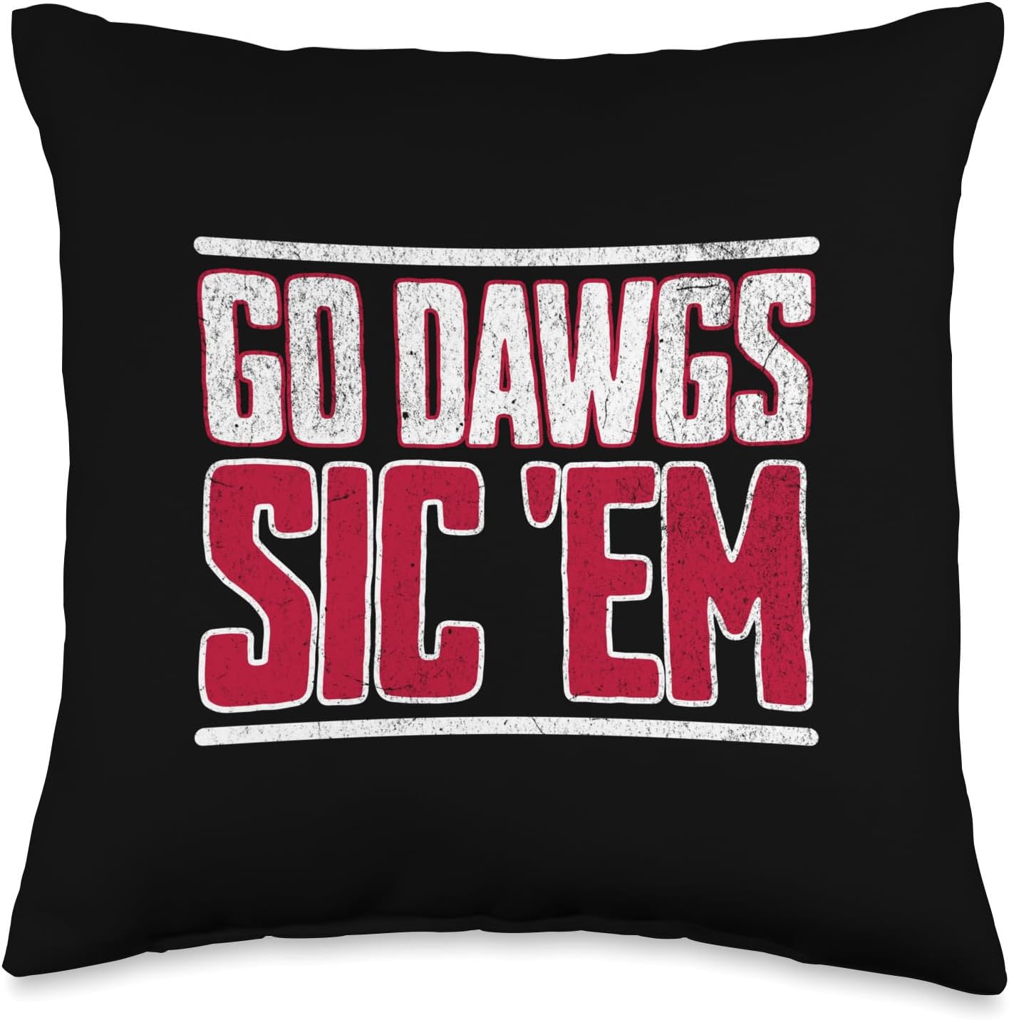 Bulldog Team Mascot School Spirit Go Dawgs Sic Em Throw Pillow
