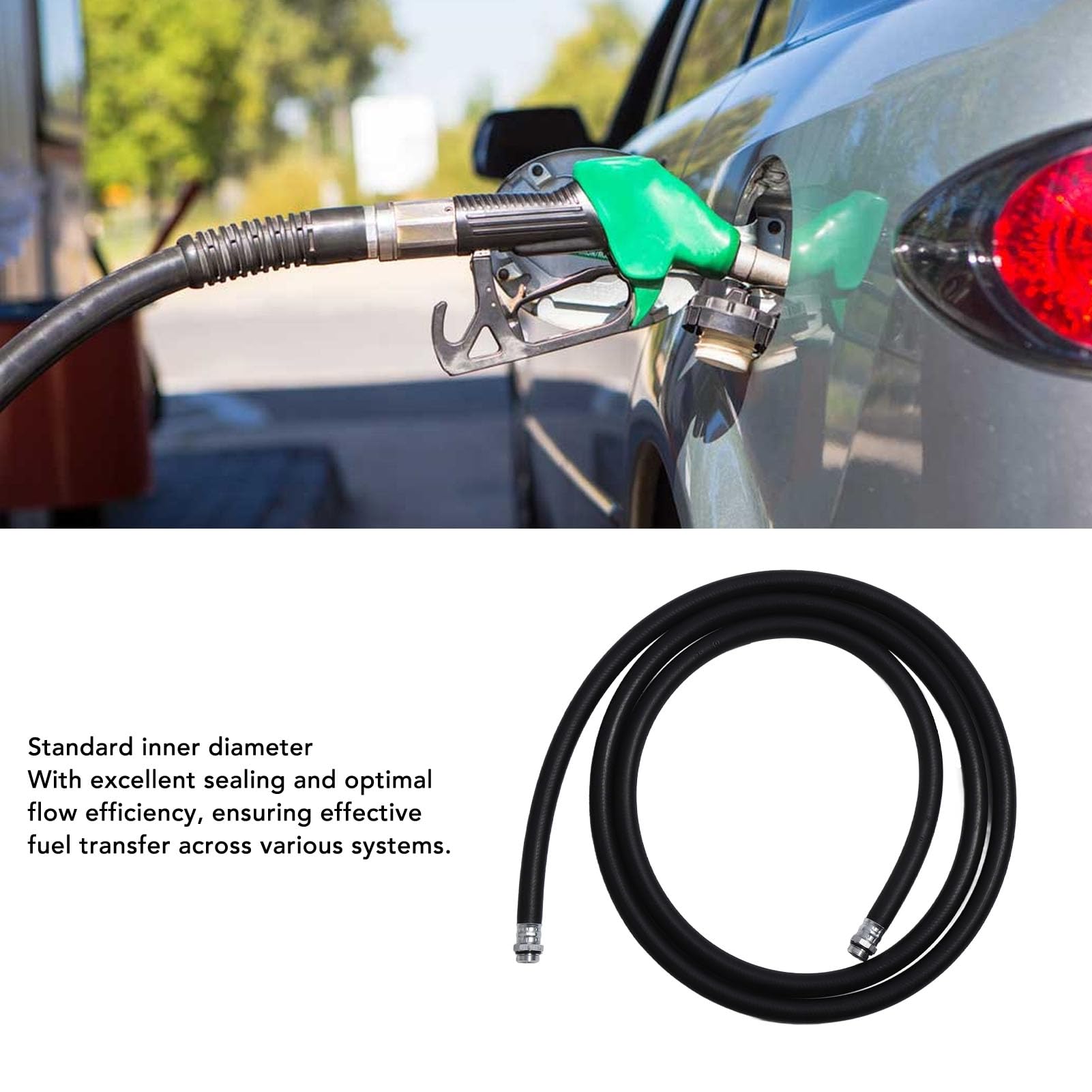 Alomejor Tubo per Trasferimento Carburante Tubo in Gomma per Pompa Carburante 4 Metri con Connettori Resistente all'usura A Prova di Perdite per Sistemi di Alimentazione Automobilistica Motori (28