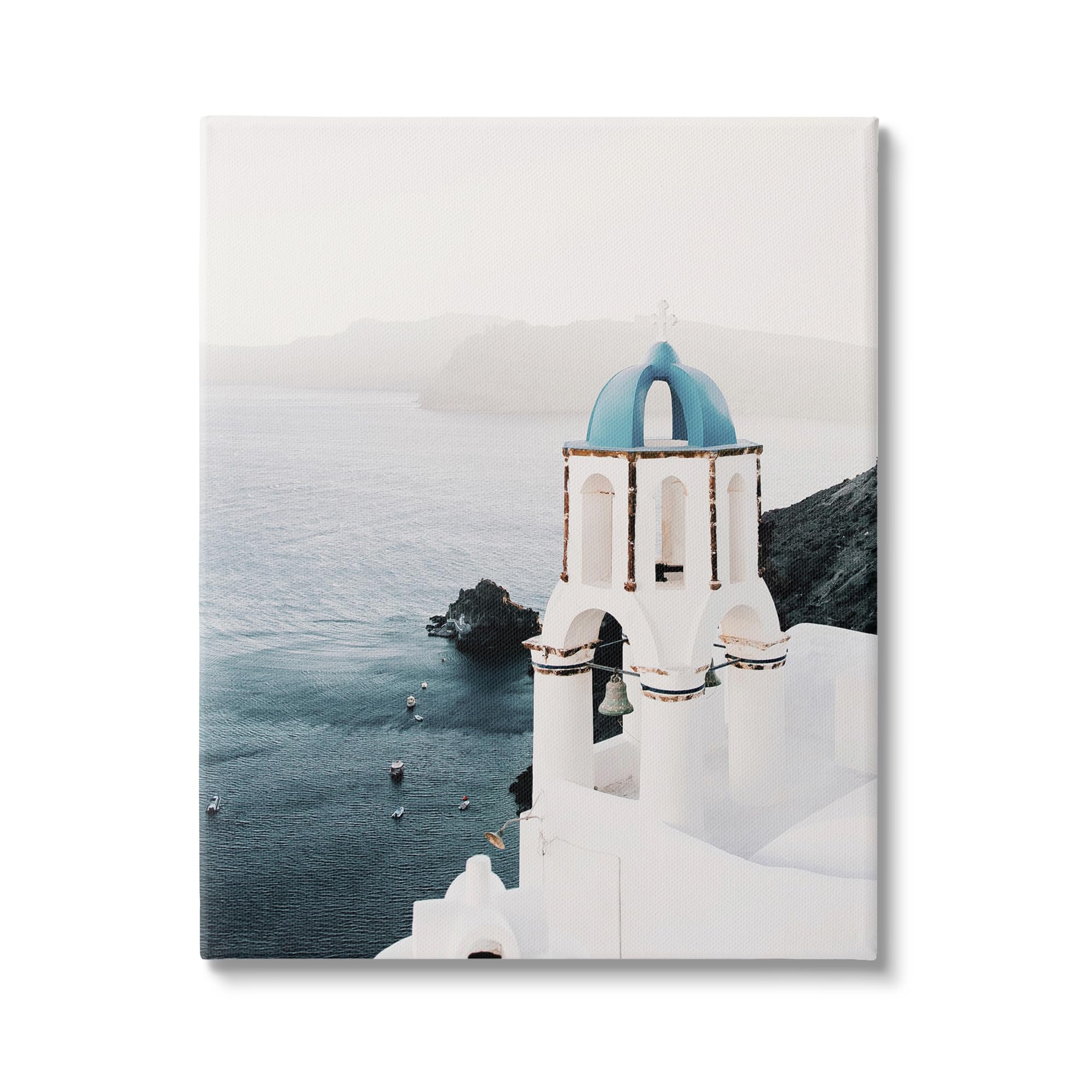 Stupell Industries Santorini Bell Tower Canvas Wall Art by Krista Broadway