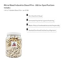 Vista 172 de 3/8" x 2" - Paquete de 500 pasadores de madera - Secados al horno, estriados y biselados (3/8" x 2", 500 unidades)