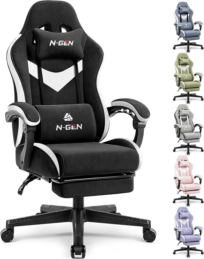 Assassin's Creed Black Flag Re sincronizado 11 71USuuh+BQL. AC SX679 N-GEN GAMING Video Gaming Chair Office Computer Desk Use Ergonomic Reclining Backrest Adjustable Armrests Lumbar Support Footrest High Density Foam Breathable Fabric Heavy Duty Base (Black)