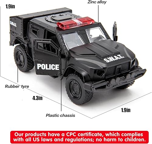 Miniatura 2 de BDTCTK Modelo de coche blindado JLTV a escala 136, modelo de coche de policía de aleación de zinc, vehículos de tracción fundidos a presión para