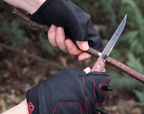 Miniatura 9 de Kitory Cuchillo de bolsillo, cuchillo plegable EDC al aire libre, multiuso de acero inoxidable 8Cr15MoV, hoja de pico de halcón negro, estilo