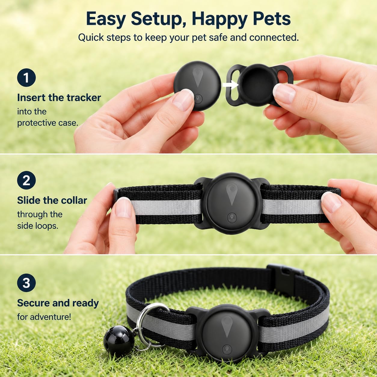 Traceur GPS Chat, Collier GPS Chat, GPS Chien Compatible avec iOS et Android, Traceur pour Chien sans Carte Sim Abonnement Mensuel, Collier Traceur pour Cha-t Chie-n, Localisation Temps Étanchéité