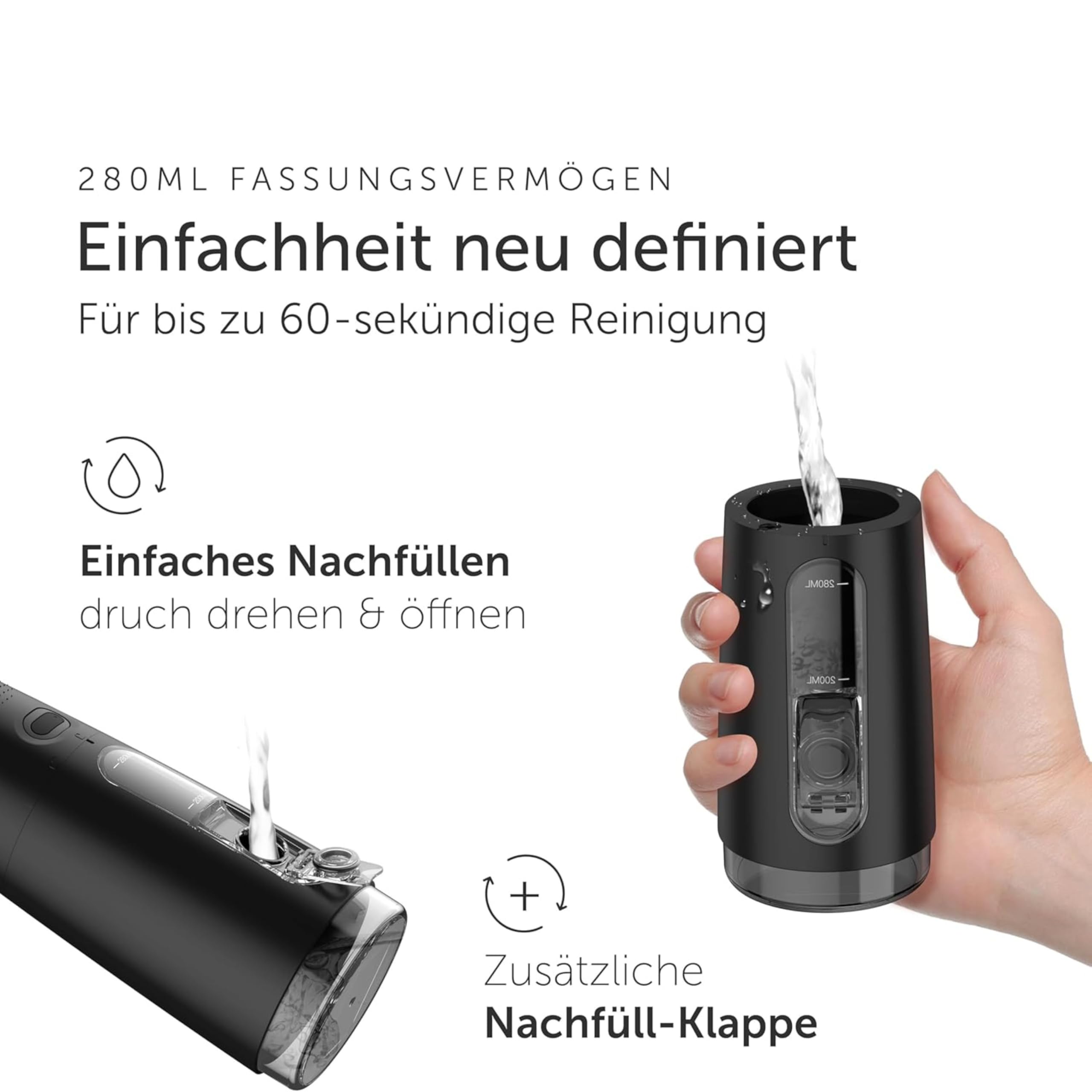 Wondersmile Munddusche PRO - Testsieger 2026-100 Tage risikofrei testen -SmoothFlow-Technologie für optimale Zahn- & Zahnfleischpflege - 5 Modi - PowerAkku 30 Tagen Laufzeit