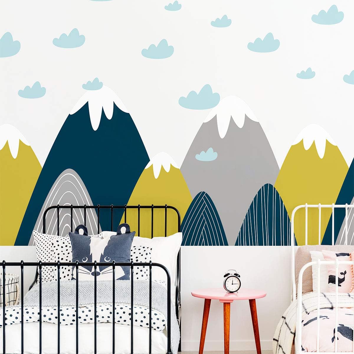 Ambiance Stickers Scandinavian Nordic Mountains Wall Decals, DIY Home Decor, Peel and Stick Removable Stickers, Waterproof and Self Adhesive Wall Art - H55 x L95 CM