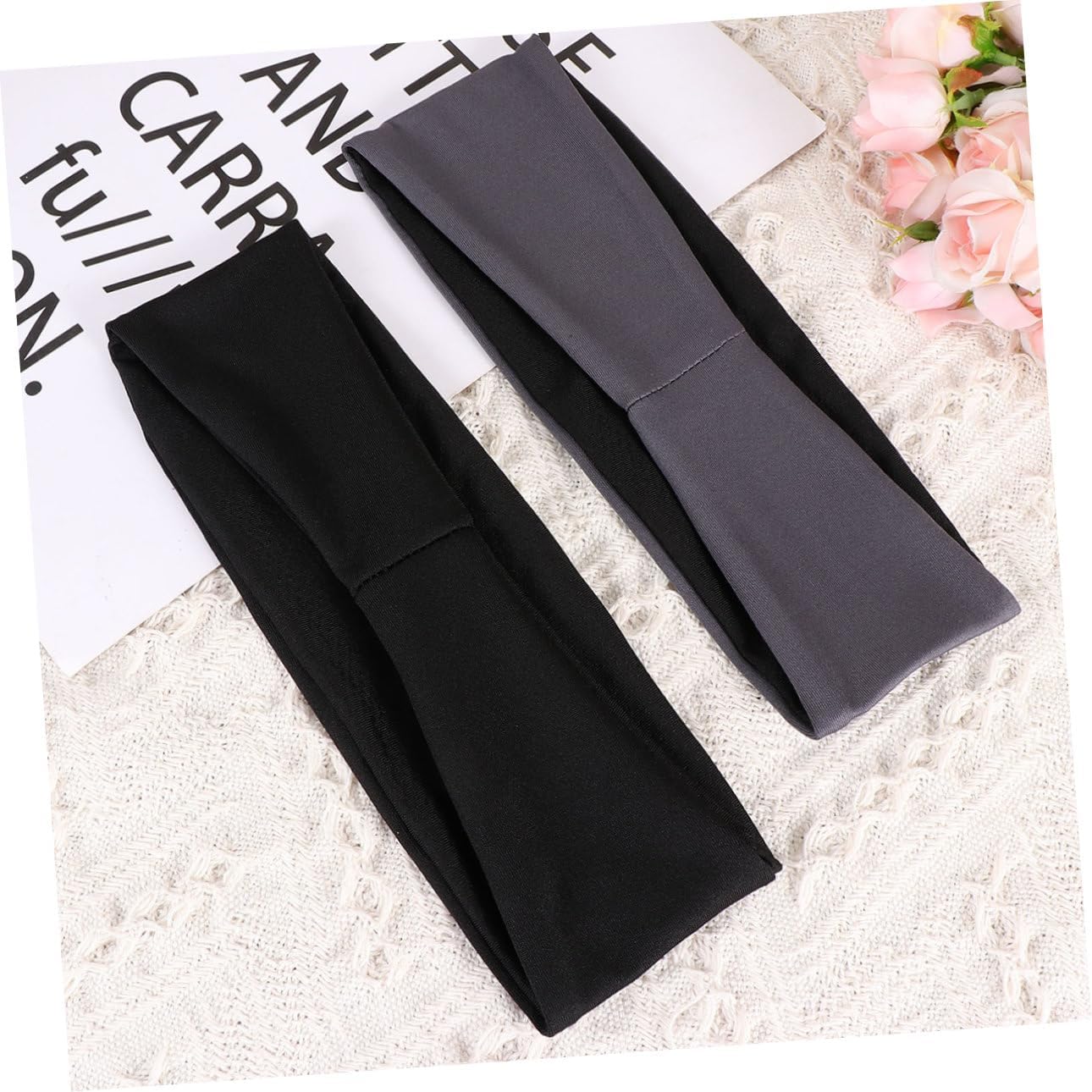 TOYANDONA Elastic Sports Headband Breathable Quick Dry Hair Accessories for Outdoor Activities Yoga Running Black
