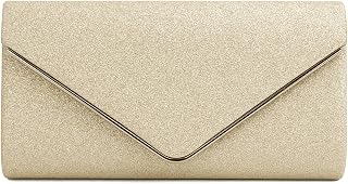 EVEOUT Women Sequins Evening Envelope Handbag with Chain Envelope Bridal Shoulder Bag Wedding Party Prom Handbag, apricot, One size, Sequined Clutch