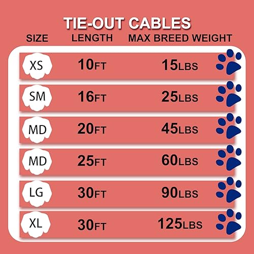 Miniatura 6 de Darkyazi Cable de amarre para perros y estaca reflectante de 16 pies para exteriores, patio y campamento, para perros medianos a grandes de hasta