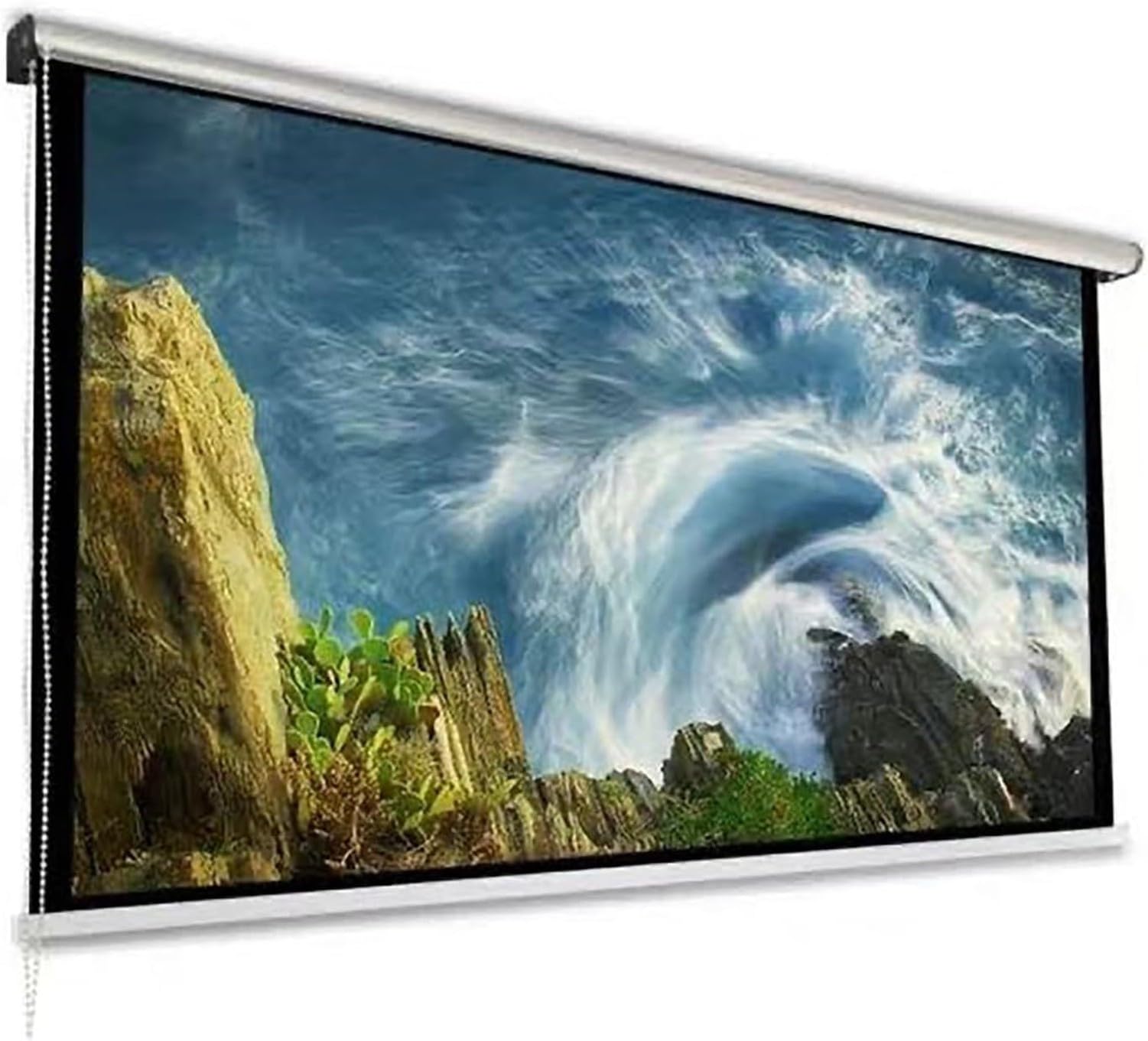 Pantalla de proyección manual 60" 70", Fibra de vidrio blanca, 16:9 60in