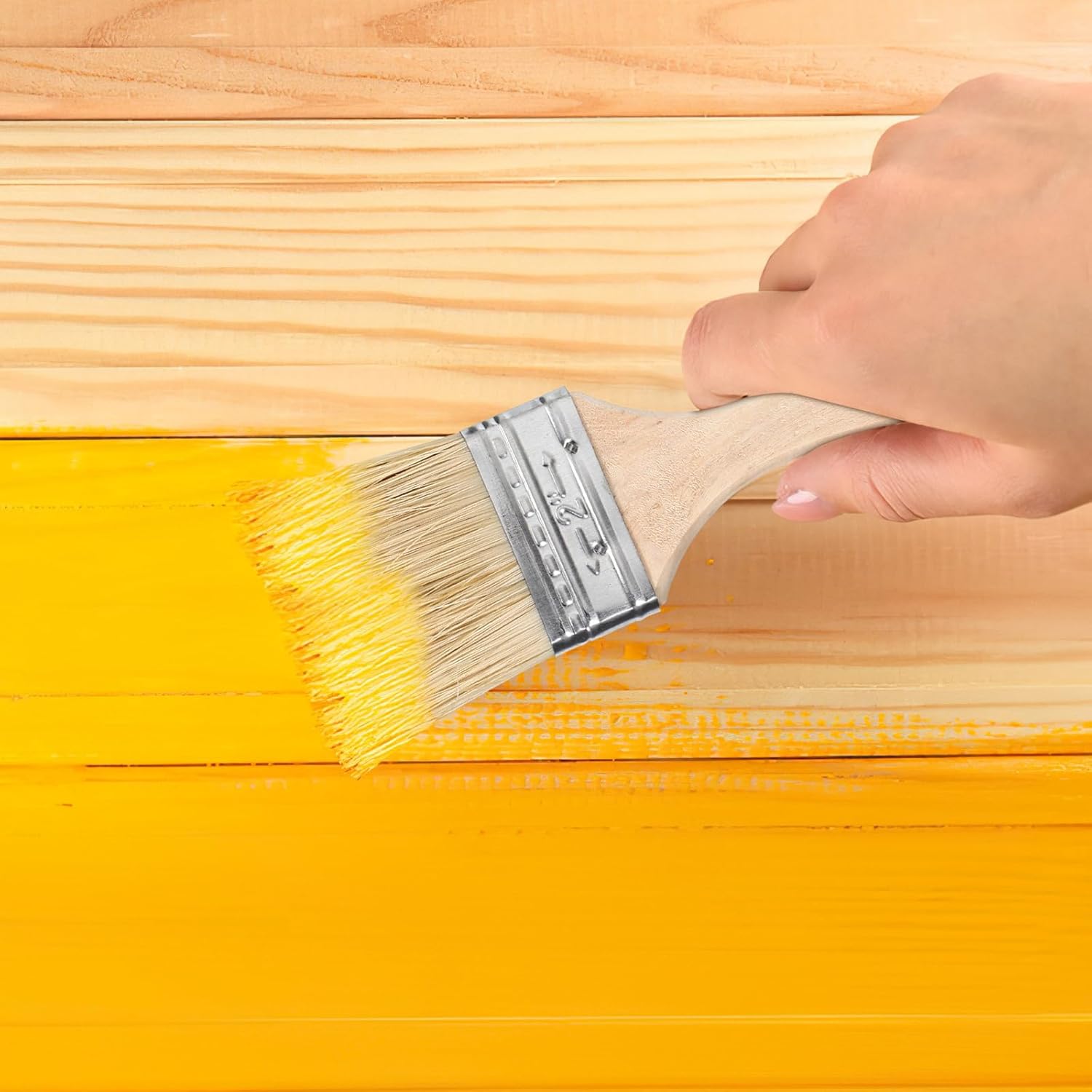 Angoily Deck Stain Brush, 50pcs Deck Brush Thick Bristle Paint Brushes, Fence Limewash Stain Applicator, Deck for Emulsion, Dusting, Household Utility, Paintbrush