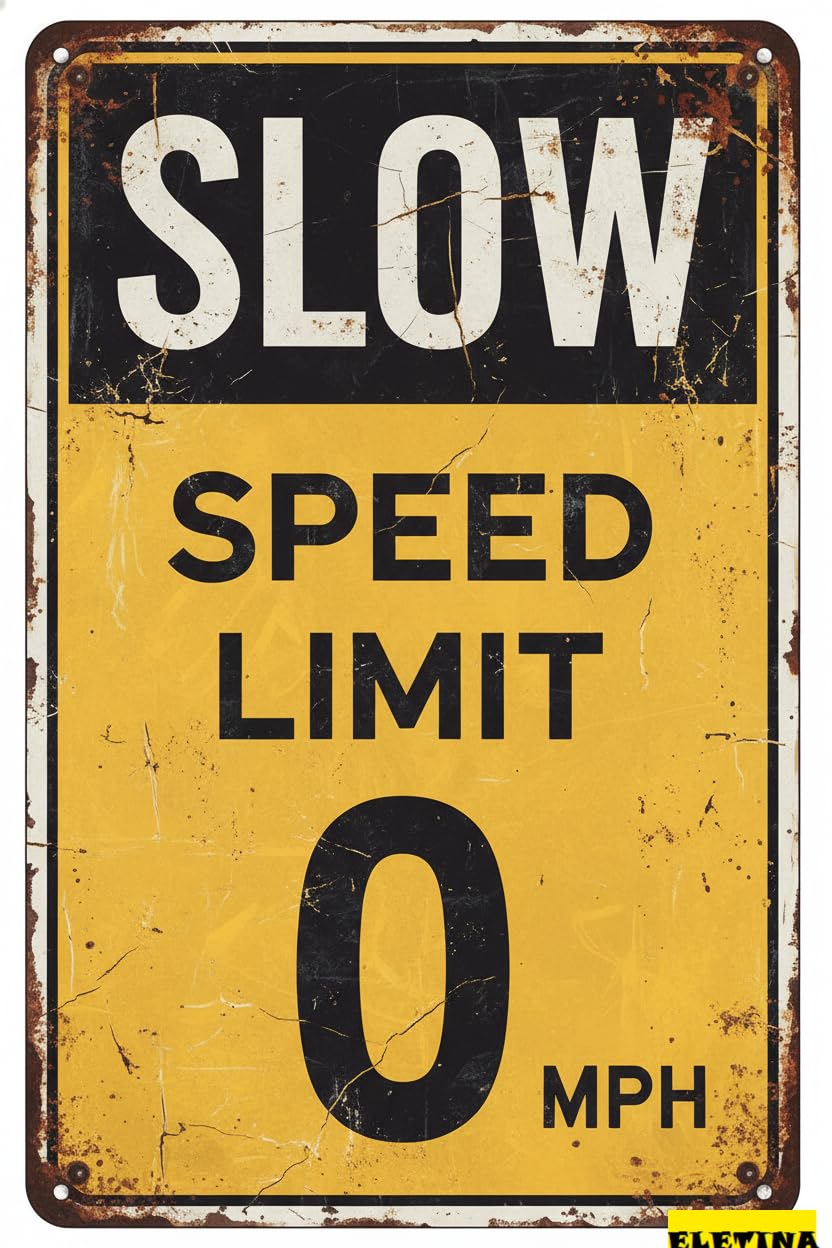 Speed Limit 0 MPH Traffic Tin Sign, 8x12 Inch