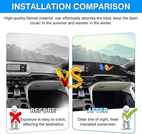 Vista 37 de Autorder Alfombrilla de cubierta de salpicadero para Ford F150 F250 F350 1992-1996 Accesorios Cubierta de tablero de franela para salpicadero