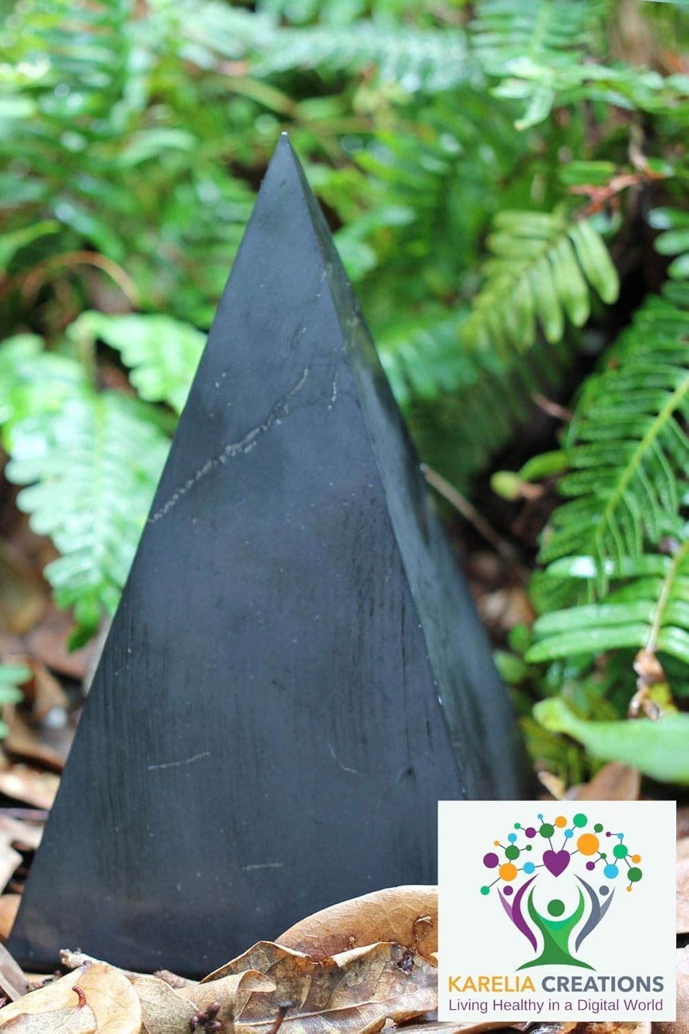 Shungite XL Power Pyramid - 100% Real Authentic from Karelia Russia - Reiki Charged Protection Grounding Cleansing Energy Healing Home Office - (8.5-Inch Polished)