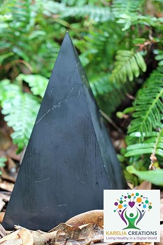 Miniatura 7 de Shungite XL Power Pyramid  100% auténtico de Karelia Rusia  Protección cargada de Reiki para limpieza a tierra, energía curativa, oficina en casa